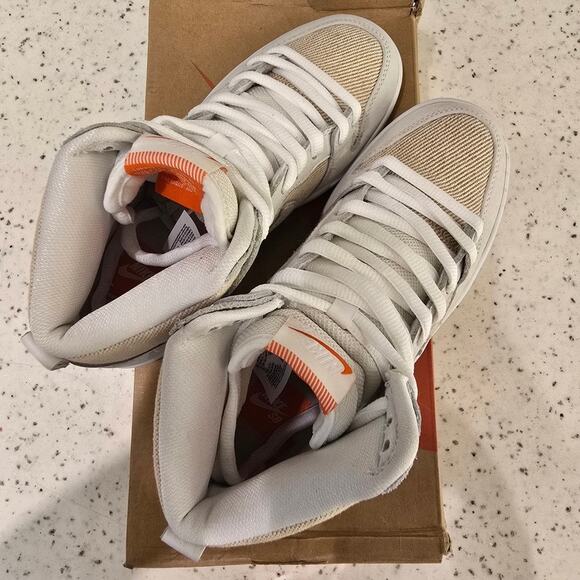 Nike SB Dunk High Pro ISO Orange Label Unbleached Natural / White DA9626 100 - Picture 5 of 9